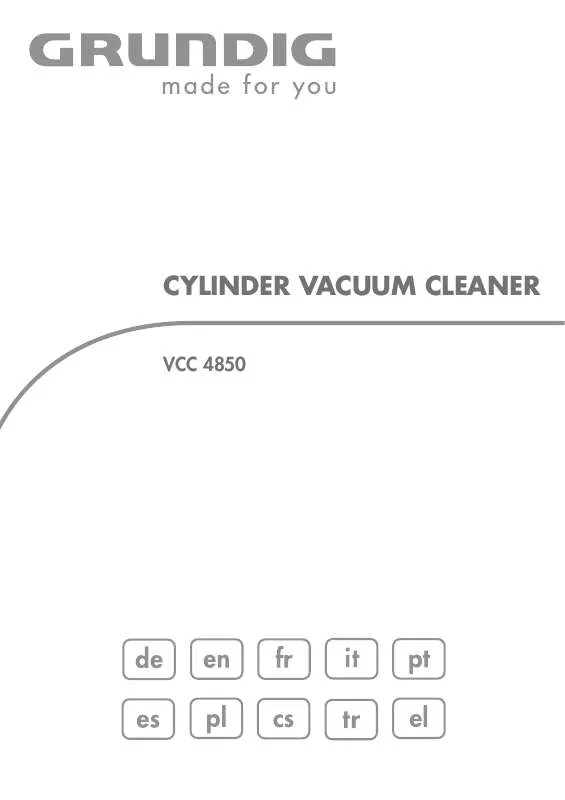 Mode d'emploi GRUNDIG VCC 4850 BODENSTAUBSAUGER, BEUTELLOS