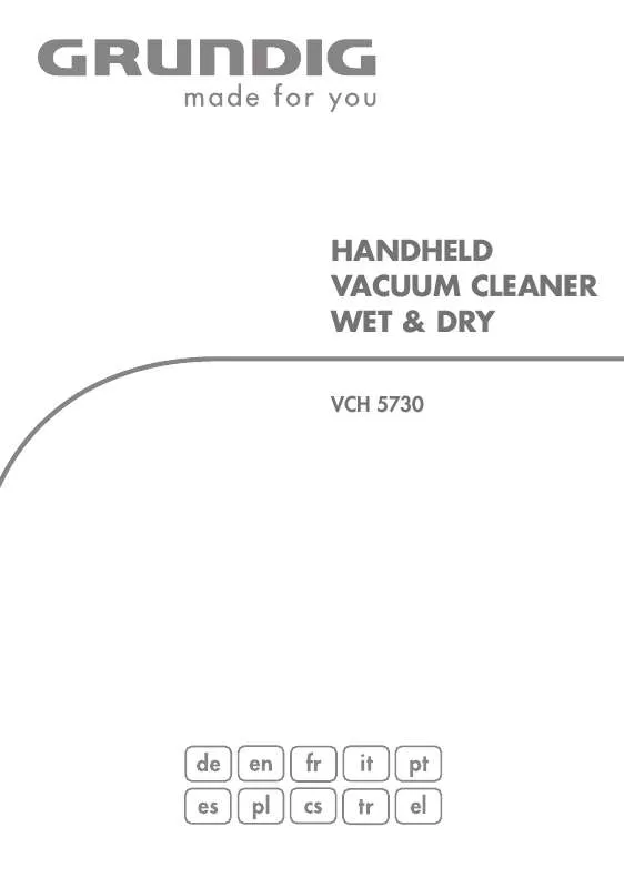 Mode d'emploi GRUNDIG VCH 5730 HANDHELD VACUUM CLEANER WET