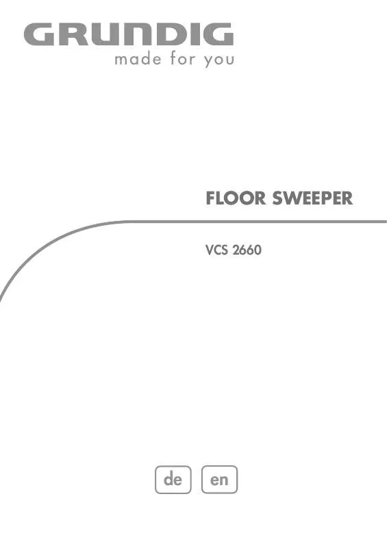 Mode d'emploi GRUNDIG VCS 2660 ELECTRIC SWEEPER