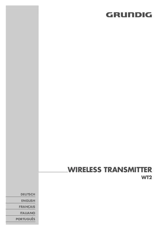 Mode d'emploi GRUNDIG WT 2