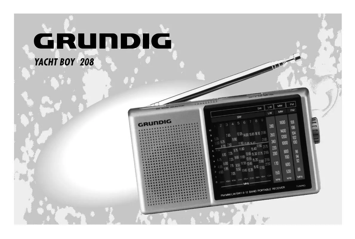 Mode d'emploi GRUNDIG YACHT BOY 208