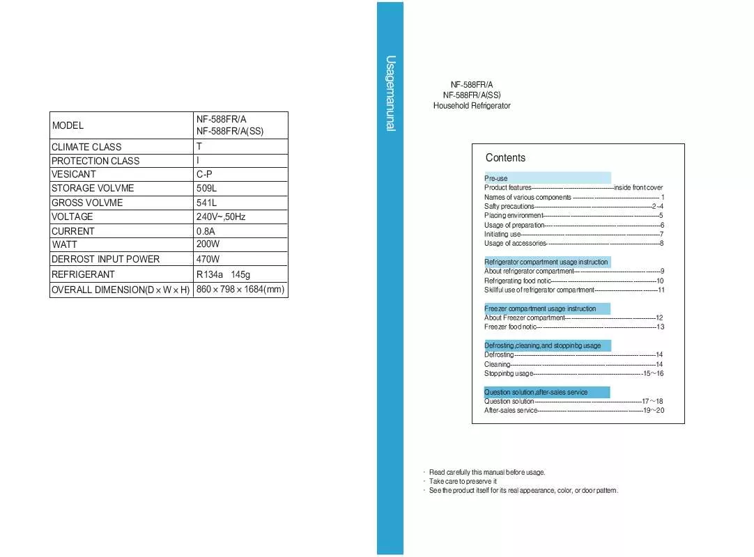 Mode d'emploi HAIER CF541H