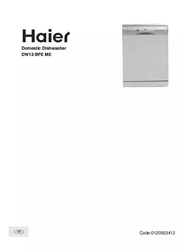 Mode d'emploi HAIER DW12-BFEME