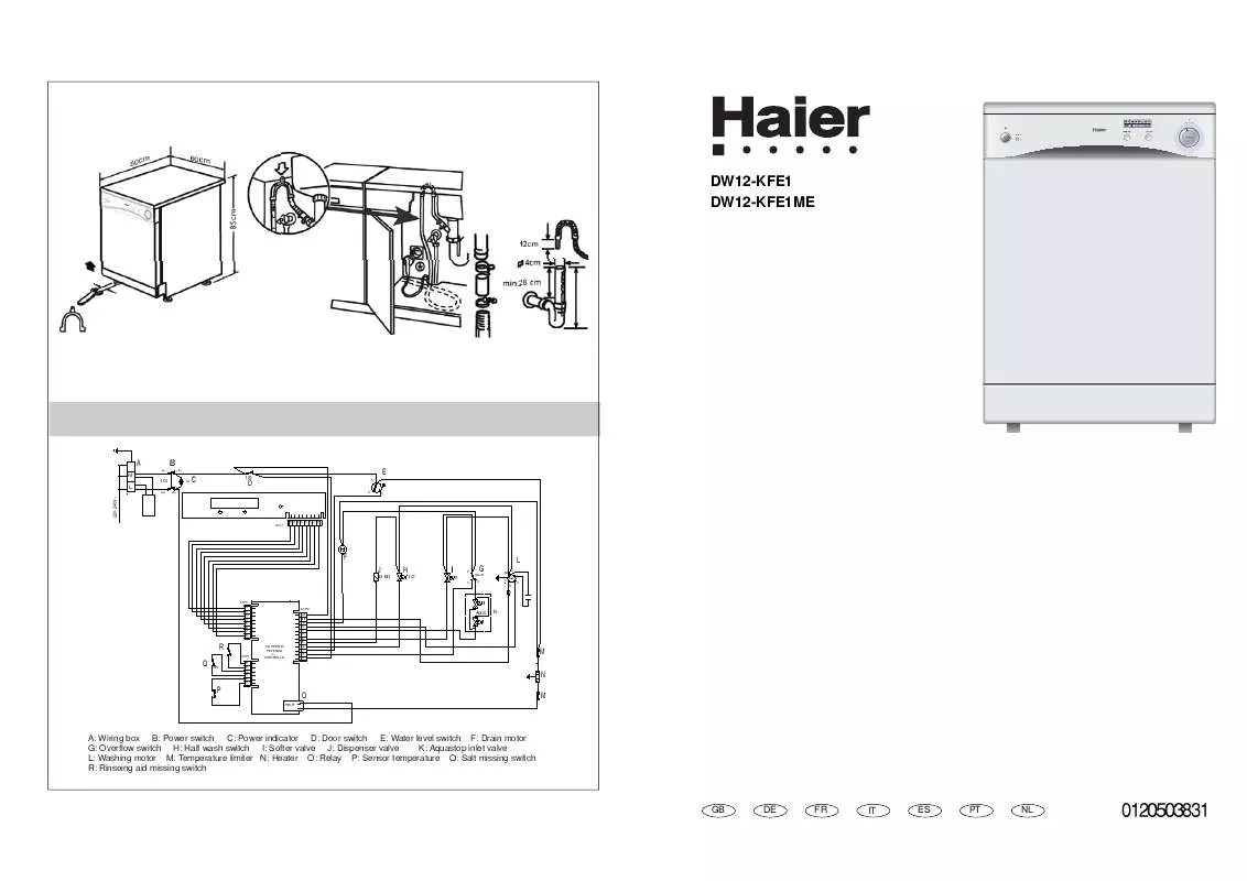 Mode d'emploi HAIER DW12-KFE1ME