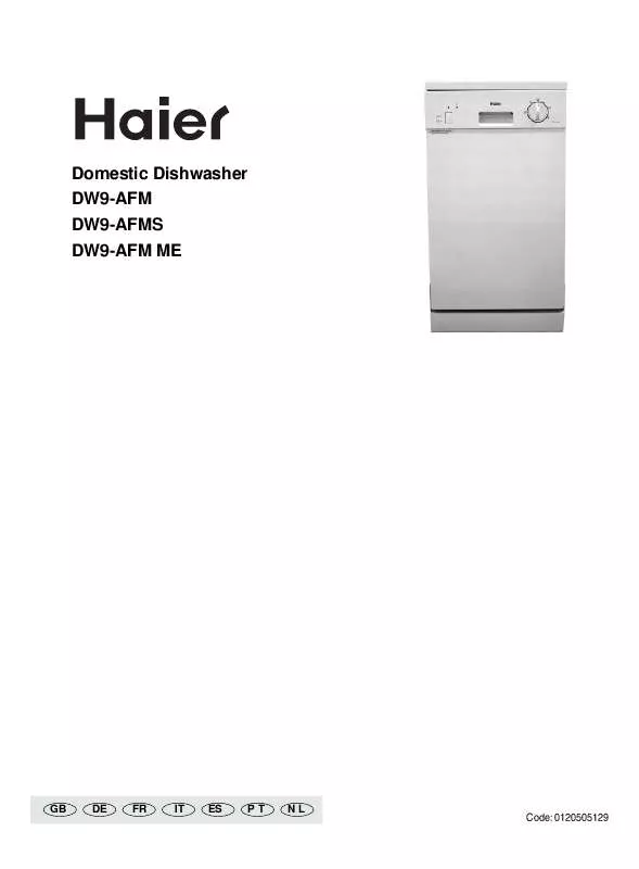 Mode d'emploi HAIER DW9-AFM ME