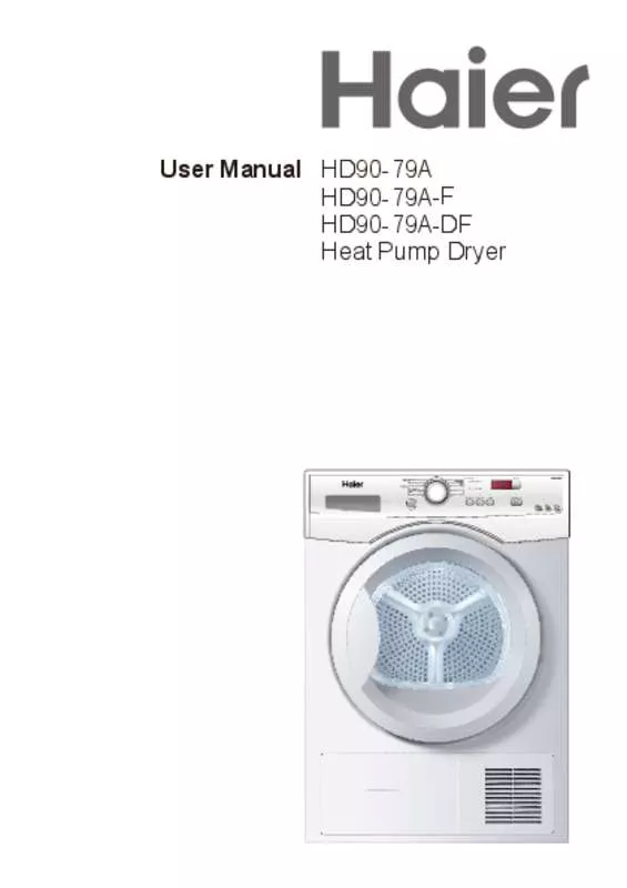 Mode d'emploi HAIER HD90-79A-F