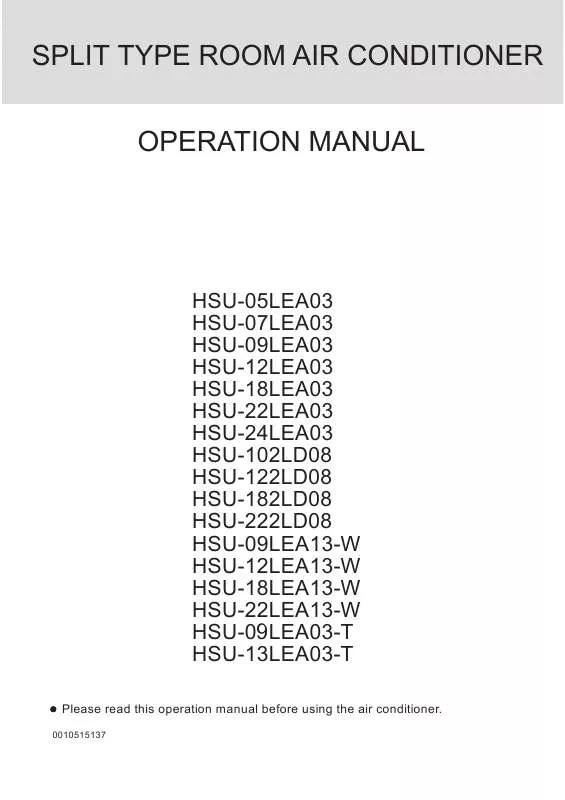 Mode d'emploi HAIER HSU-13LEA03-T