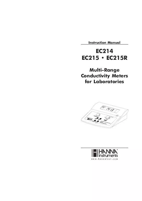 Mode d'emploi HANNA INSTRUMENTS EC215