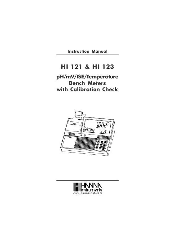 Mode d'emploi HANNA INSTRUMENTS HI 123