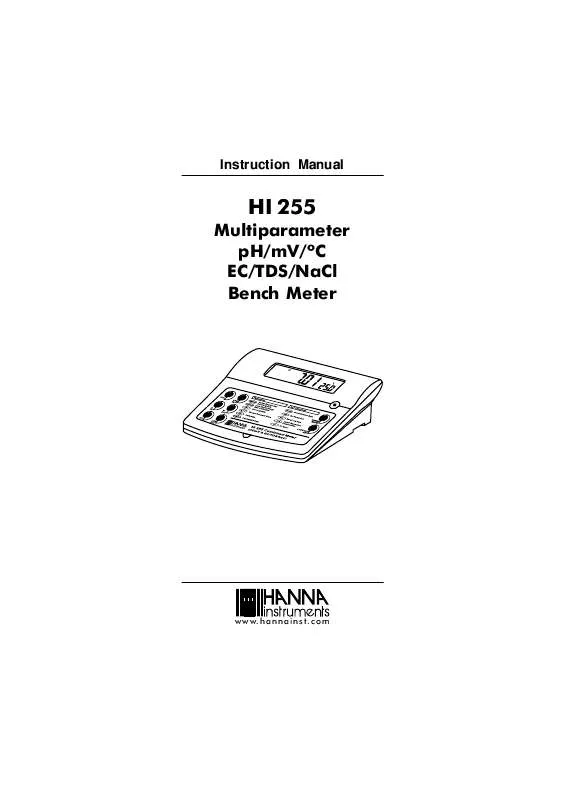 Mode d'emploi HANNA INSTRUMENTS HI 255