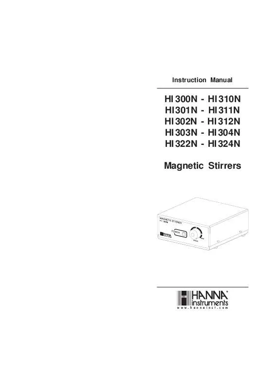 Mode d'emploi HANNA INSTRUMENTS HI 304N