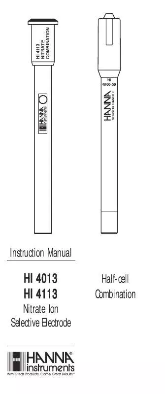 Mode d'emploi HANNA INSTRUMENTS HI 4013