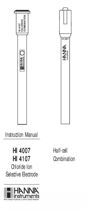 Mode d'emploi HANNA INSTRUMENTS HI 4107