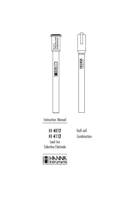 Mode d'emploi HANNA INSTRUMENTS HI 4112