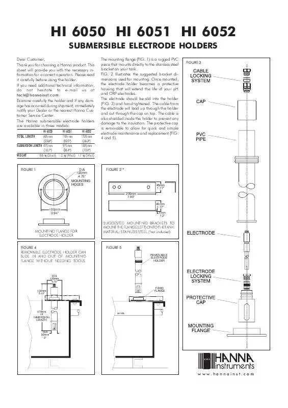 Mode d'emploi HANNA INSTRUMENTS HI 6050