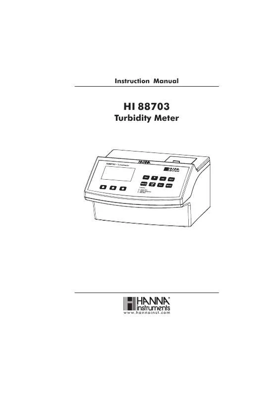 Mode d'emploi HANNA INSTRUMENTS HI 88703