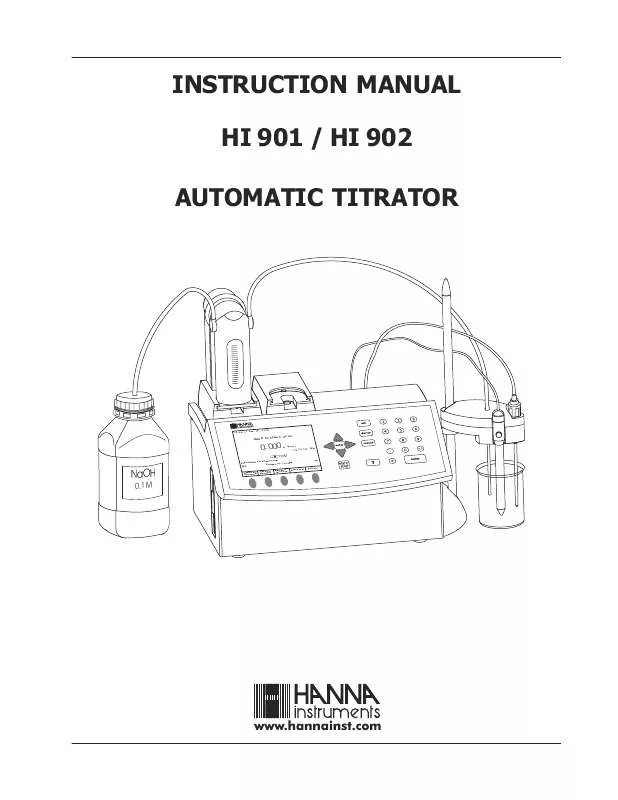 Mode d'emploi HANNA INSTRUMENTS HI 901