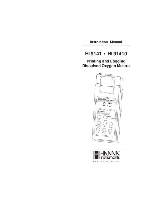 Mode d'emploi HANNA INSTRUMENTS HI 91410