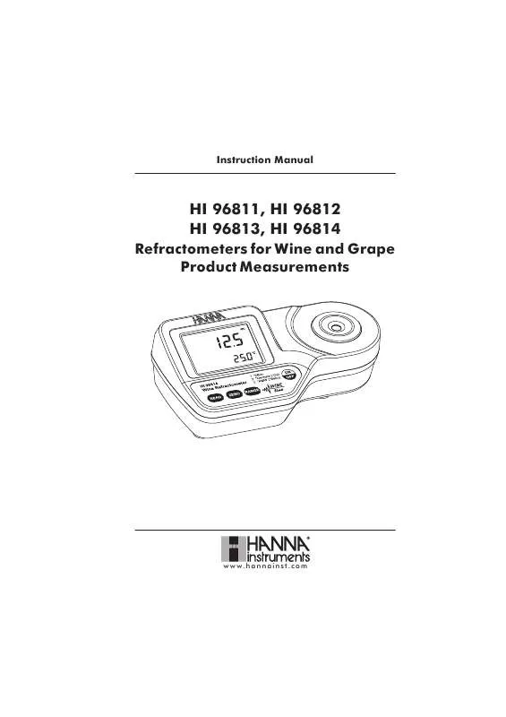 Mode d'emploi HANNA INSTRUMENTS HI 96812