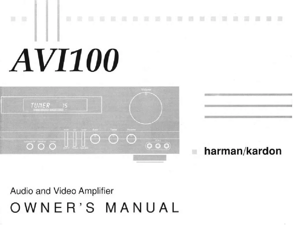 Mode d'emploi HARMAN KARDON AVI100