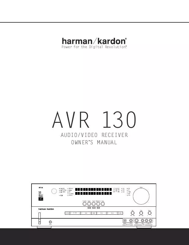 Mode d'emploi HARMAN KARDON AVR 130