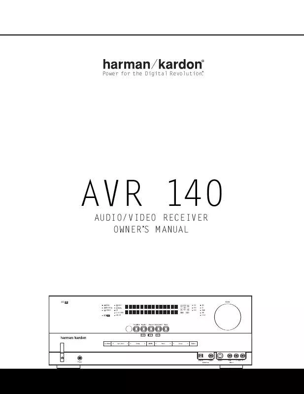 Mode d'emploi HARMAN KARDON AVR 140