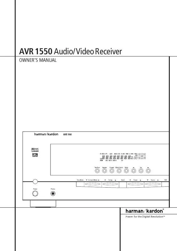 Mode d'emploi HARMAN KARDON AVR 1550