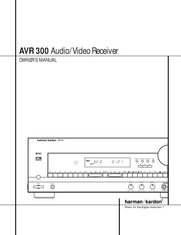 Mode d'emploi HARMAN KARDON AVR 300