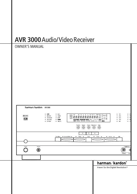 Mode d'emploi HARMAN KARDON AVR 3000