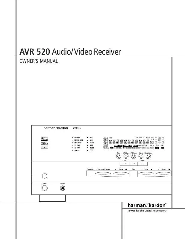 Mode d'emploi HARMAN KARDON AVR 520