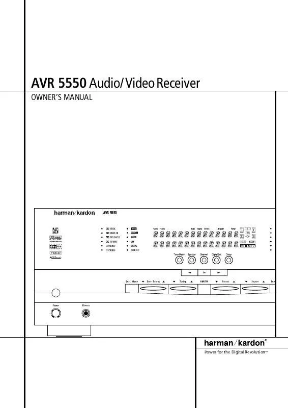 Mode d'emploi HARMAN KARDON AVR 5550