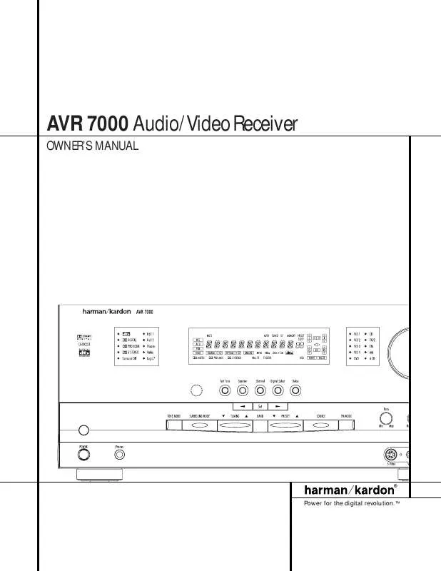 Mode d'emploi HARMAN KARDON AVR 7000