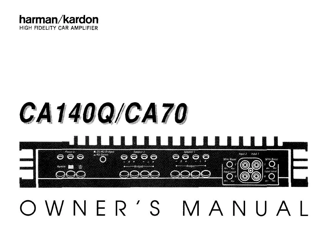 Mode d'emploi HARMAN KARDON CA140Q