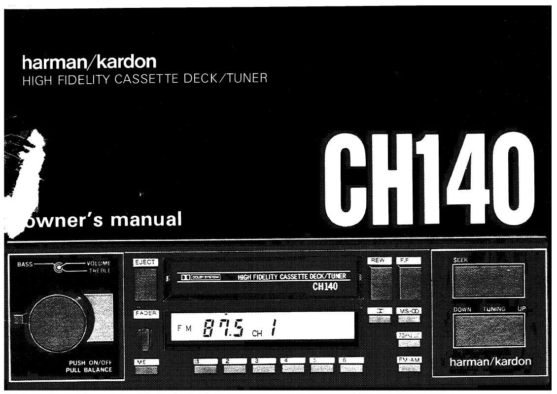 Mode d'emploi HARMAN KARDON CH140