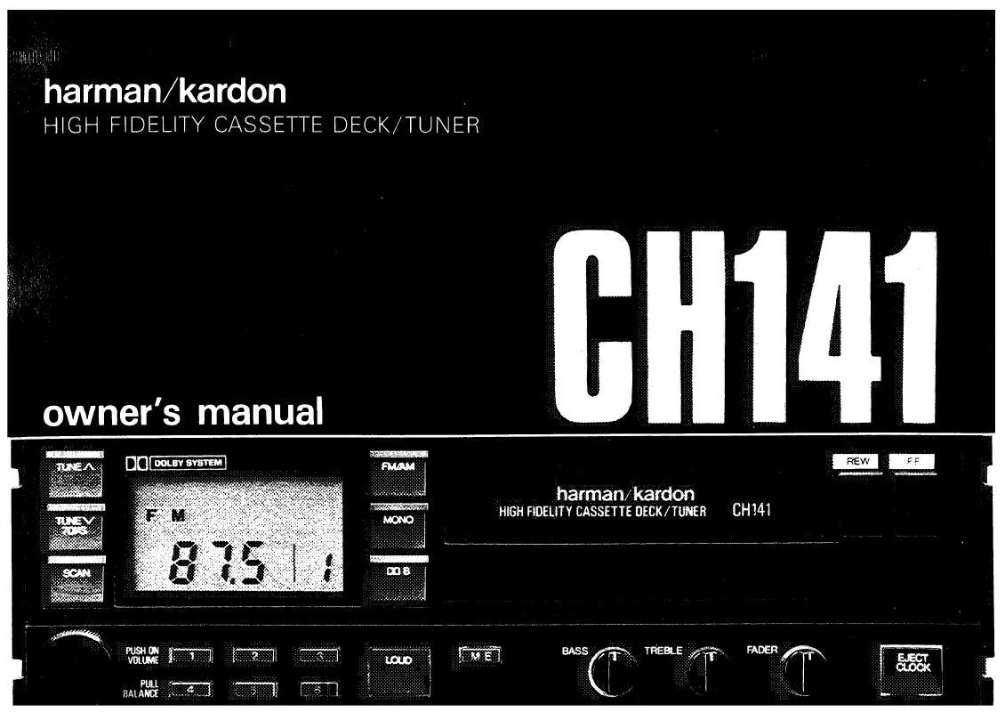 Mode d'emploi HARMAN KARDON CH141