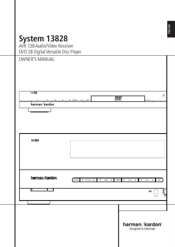 Mode d'emploi HARMAN KARDON SYSTEM 13828