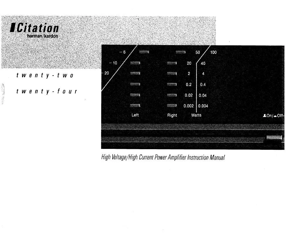 Mode d'emploi HARMAN KARDON CITATION 24