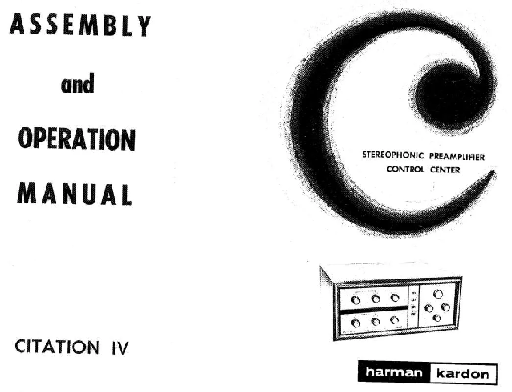 Mode d'emploi HARMAN KARDON CITATION IV