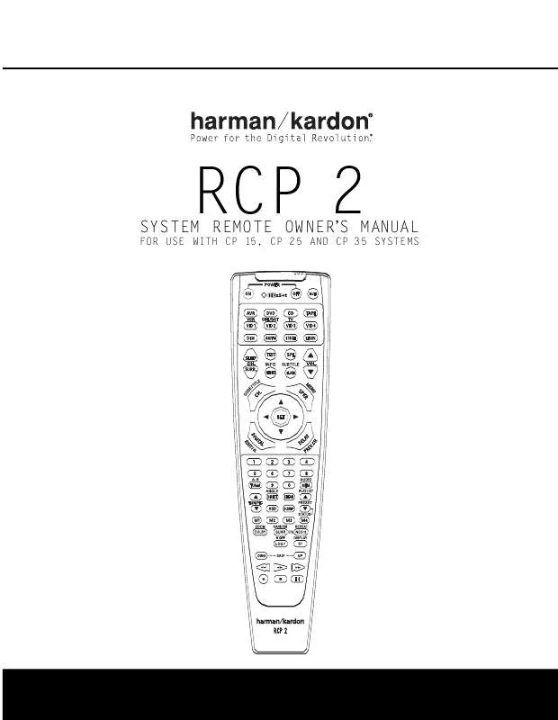 Mode d'emploi HARMAN KARDON CP 35