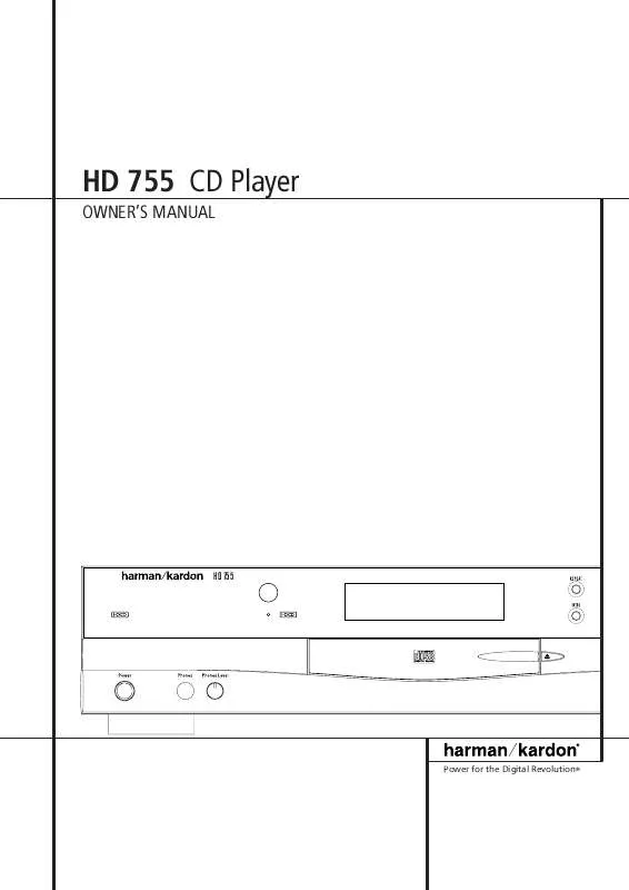 Mode d'emploi HARMAN KARDON HD 755