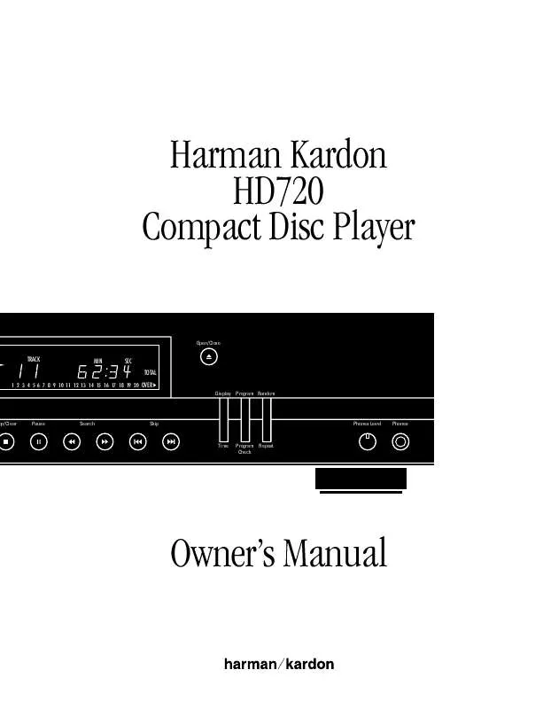 Mode d'emploi HARMAN KARDON HD720