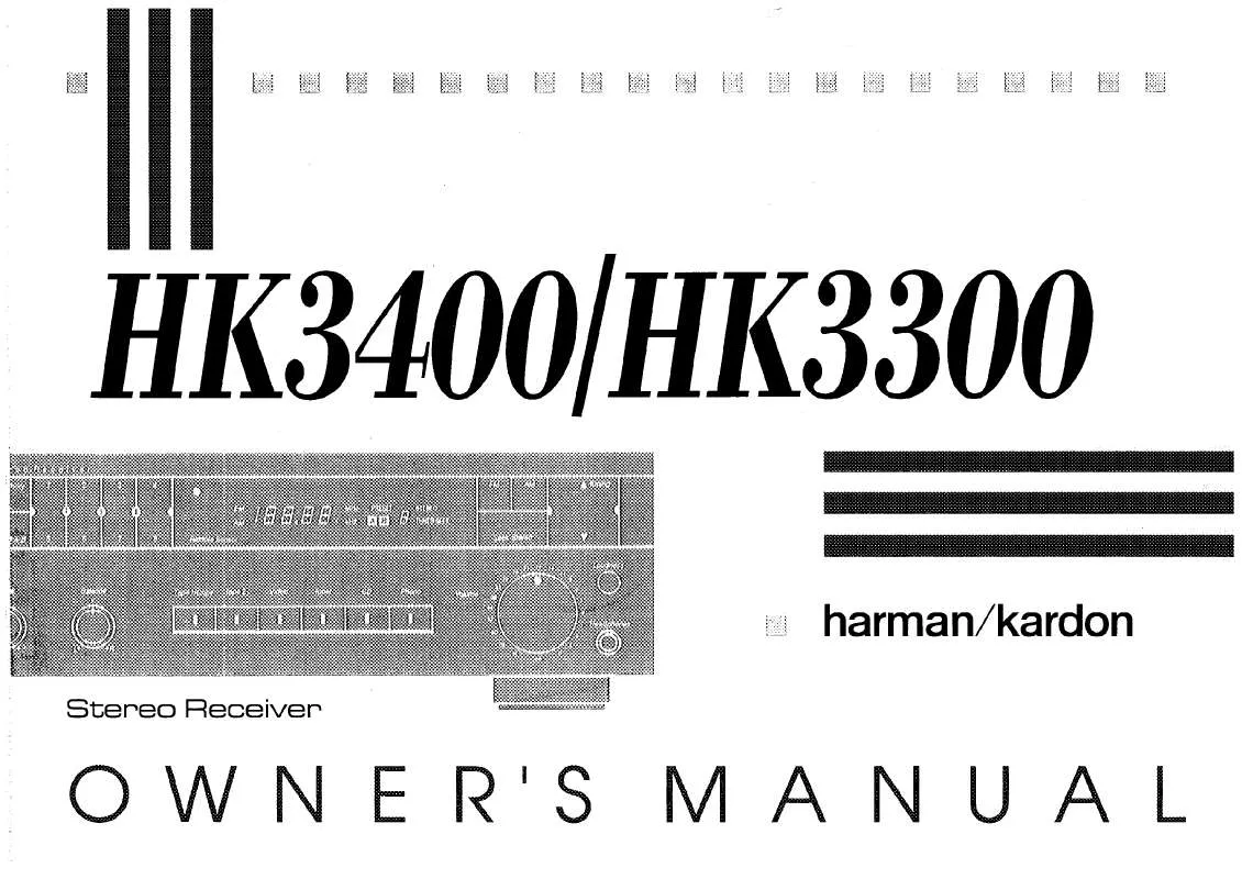 Mode d'emploi HARMAN KARDON HK3400