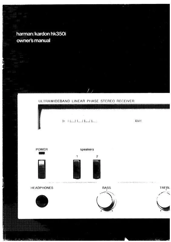 Mode d'emploi HARMAN KARDON HK350I