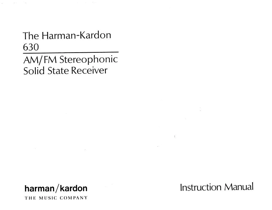 Mode d'emploi HARMAN KARDON HK630