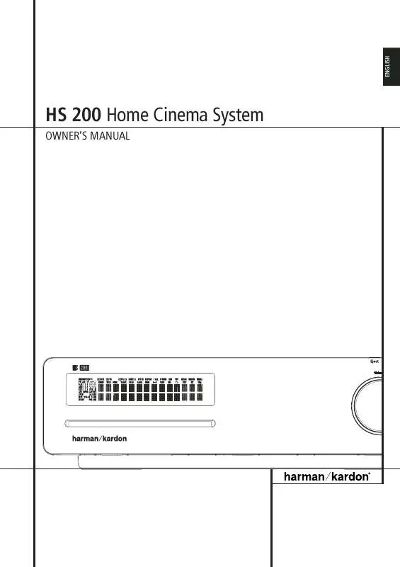 Mode d'emploi HARMAN KARDON HS 200