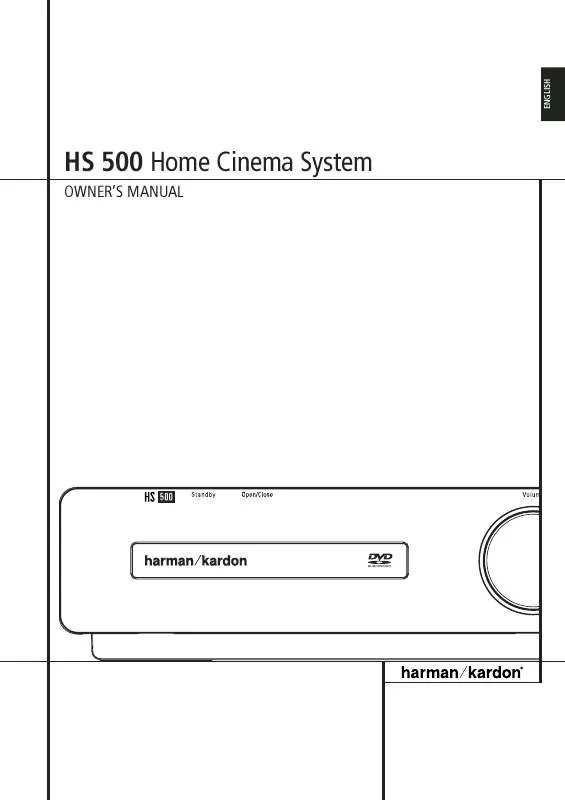 Mode d'emploi HARMAN KARDON HS 500