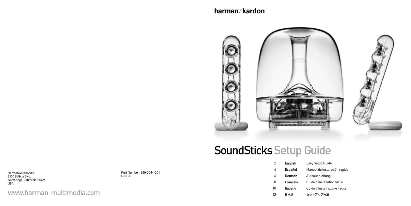 Mode d'emploi HARMAN KARDON SOUNDSTICKS