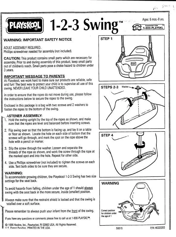 Mode d'emploi HASBRO 1-2-3 SWING