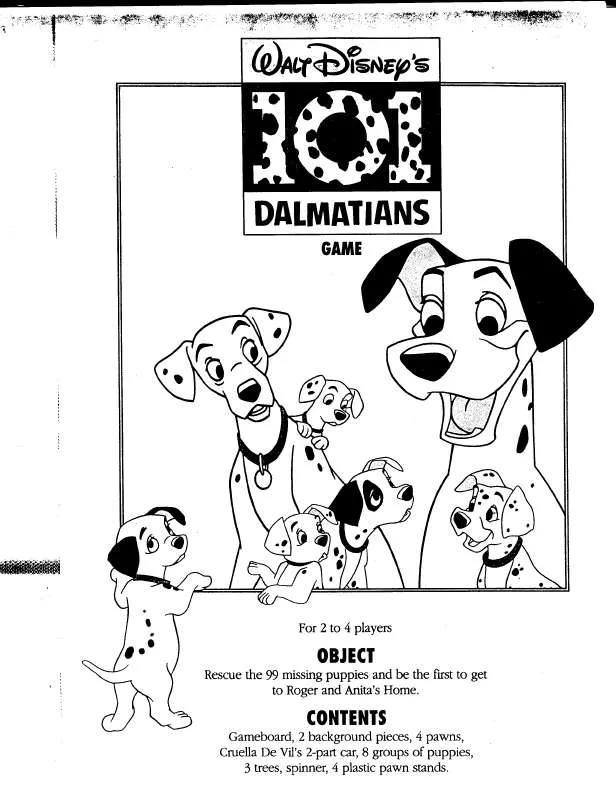 Mode d'emploi HASBRO 101 DALMATIONS GAME