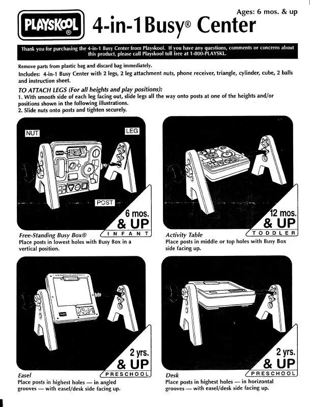 Mode d'emploi HASBRO 4-IN-1 BUSY CENTER